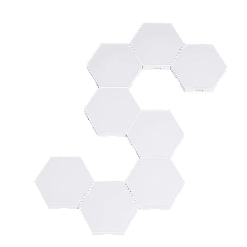 Neoglint 8PCS BT Connected RGB Hexagon Light Ambient Lamp Wall Decorative Lighting with Controller Supported Phones App Control& Line Controller/ Music Sync/ 1H&2H&3H&4H 4 Levels Timer/ Speed& - Image 1