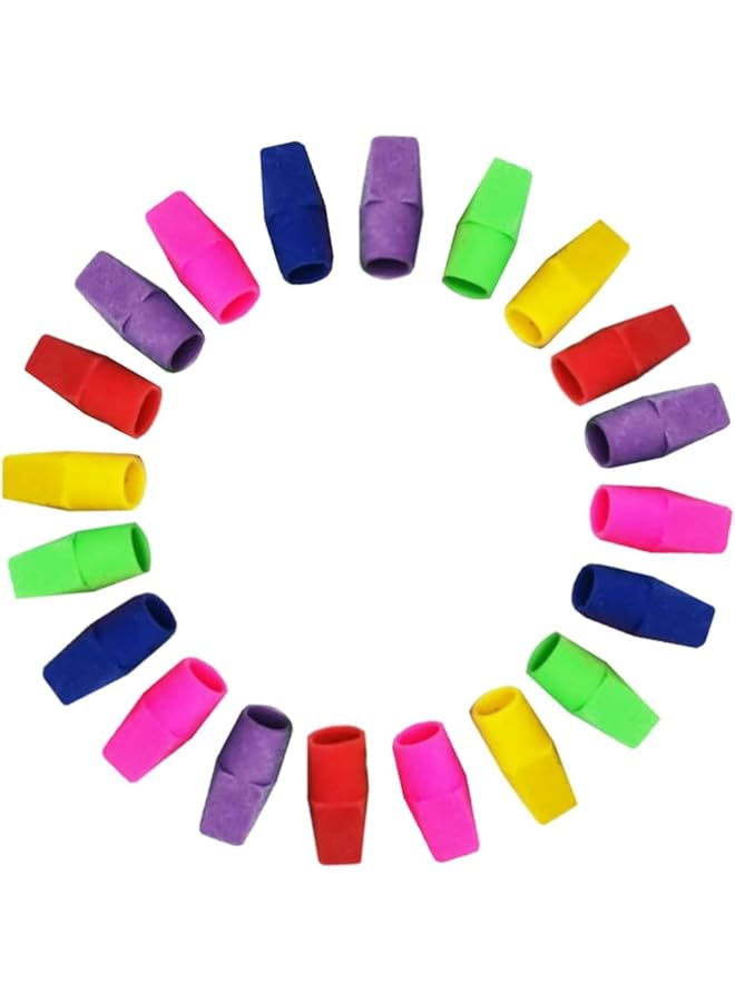 erorex 100 Pack Pencil Erasers Toppers Pencil Cap Erasers Incredible Value Premium Pencils Erasers Colorful Erasers For Pencils Top Erasers For School Office Classroom Kids Adults - Image 1