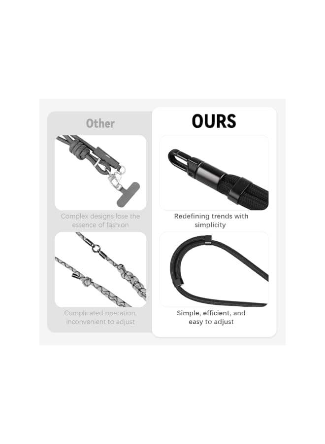 Green Tiger Phone Neck Lanyard, Fashion Nylon Woven Neck Phone Strap with Metal Insert Plates, Adjustable Sliding Cord Lock Design, Detachable Hands-free Crossbody 60 °Swivel Phone Sling Strap, Black - Image 3