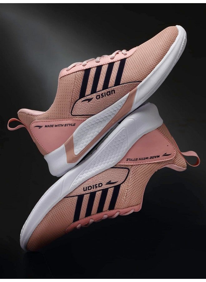 Asian ASIAN Women's Tokyo-01 Sports Running Casual Lightweight Sneakers with EVA Sole, Pink  - Image 3