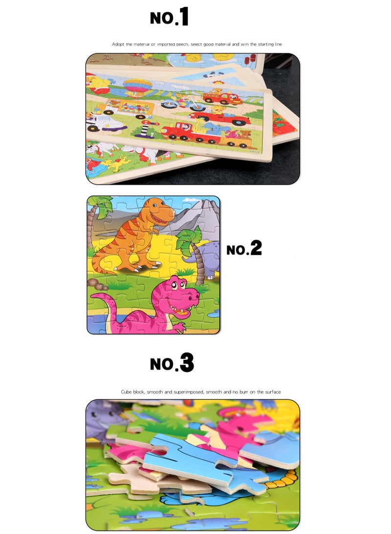 Children's Educational Wooden Cartoon Farm Jigsaw Puzzles Suitable Gift Bag Pack - Image 4
