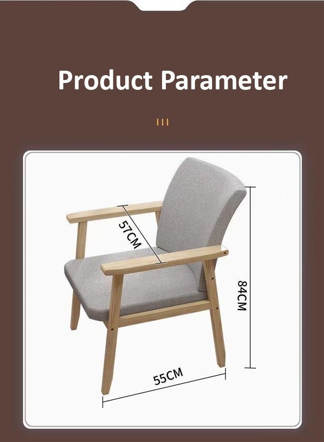 سي آند سي هوم كرسي خشبي مع سادة متعدد الاستخدامات ومسند ذراع للمعيشة أو كرسي مكتب مزود بمسند ذراع لغرفة المعيشة أو الحديقة أو الشرفة بأبعاد 57x55x84 سم. - Image 3
