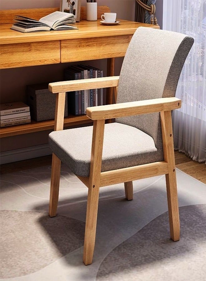 سي آند سي هوم كرسي خشبي مع سادة متعدد الاستخدامات ومسند ذراع للمعيشة أو كرسي مكتب مزود بمسند ذراع لغرفة المعيشة أو الحديقة أو الشرفة بأبعاد 57x55x84 سم. - Image 2