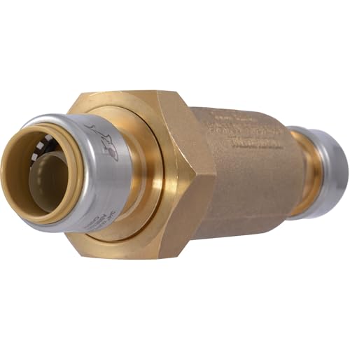 Cash Acme 3/4 Inch BF1 Dual Check Valve with SharkBite Connections, Brass Plumbing Fitting, BF13434SB - Image 1