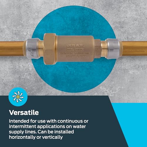 Cash Acme 3/4 Inch BF1 Dual Check Valve with SharkBite Connections, Brass Plumbing Fitting, BF13434SB - Image 3