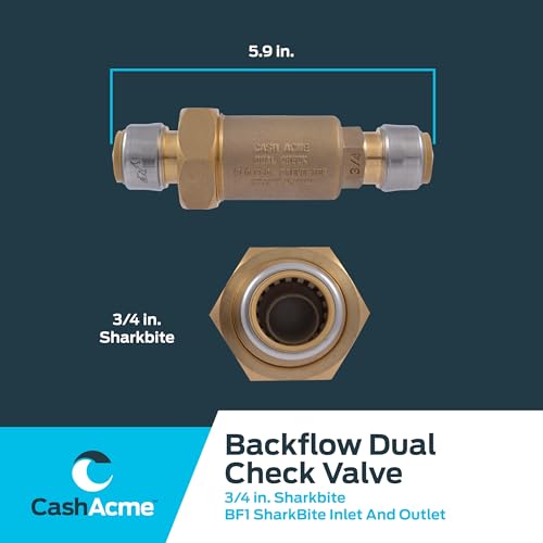 Cash Acme 3/4 Inch BF1 Dual Check Valve with SharkBite Connections, Brass Plumbing Fitting, BF13434SB - Image 5
