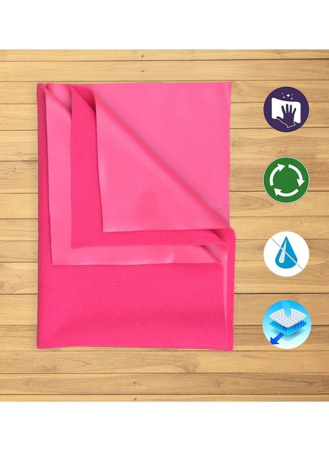 The Little Lookers Quicky Dry Sheetsmassage Matswater Proof Bed Protectorcrib Sheets ;Quick Absorbing Dry Sheets For Single Bed; Waterproof & Reusable Sheets For Babynewborns (Xlarge Dark Pink)  - Image 4