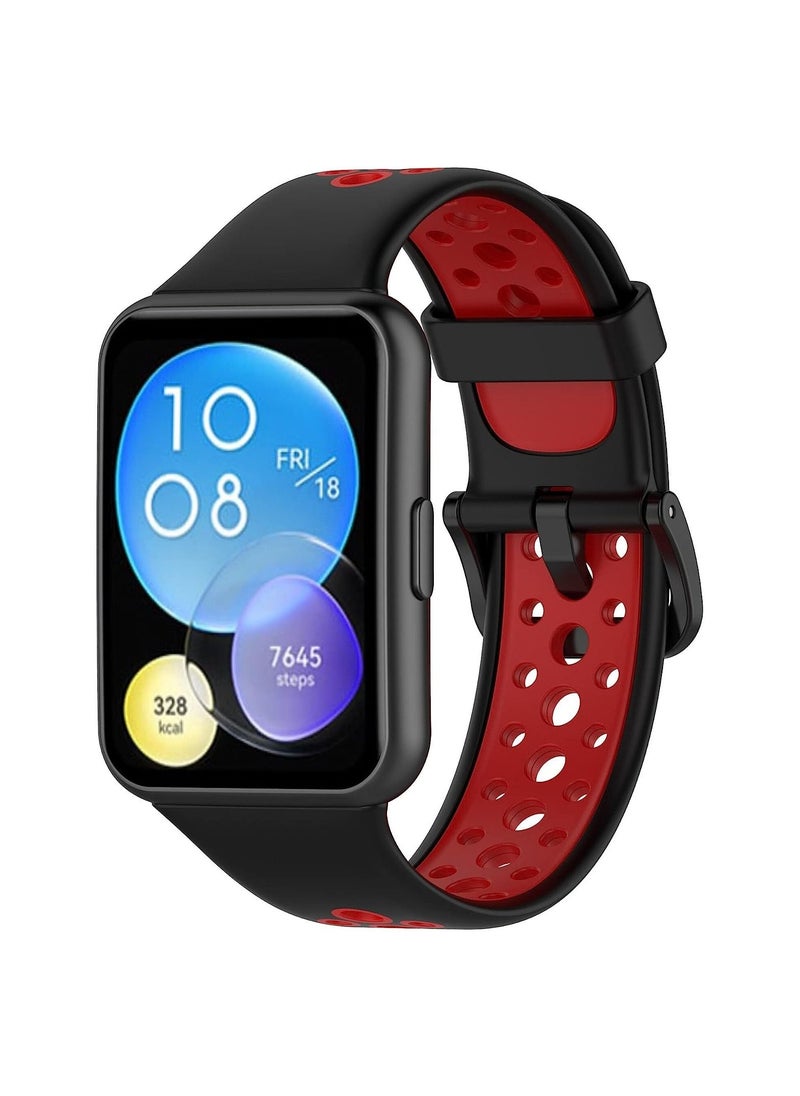Generic - Silicone Strap Compatible with HUAWEI Watch Fit 2 Active/Classic/Elegant, Two-color Sport Band Breathable Ultra-light Waterproof Durable - Image 1