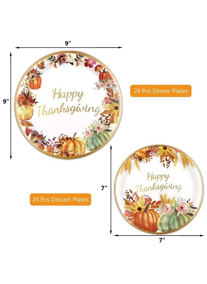 ceiba tree - Thanksgiving Paper Plates 48 Pcs Fall Disposable Dinnerware Set For 24 Guests Give Thanks Theme Party Supplies Happy Thanksgiving Autumn Tableware Set - Image 1