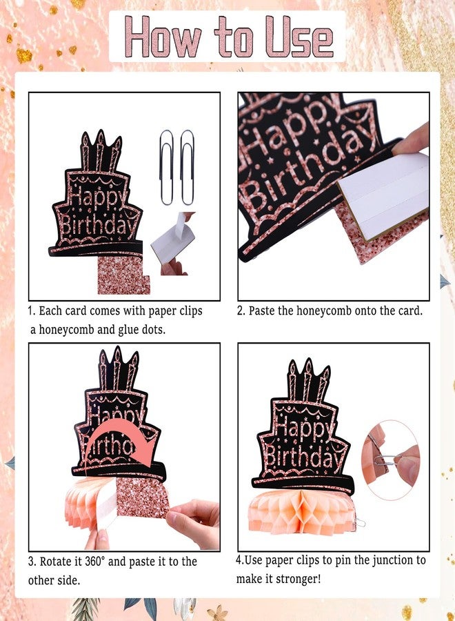 Refavor 75th Birthday Decorations - 9PCS Rose Gold Honeycomb Centerpieces for Women's 75th Birthday Party - Image 4