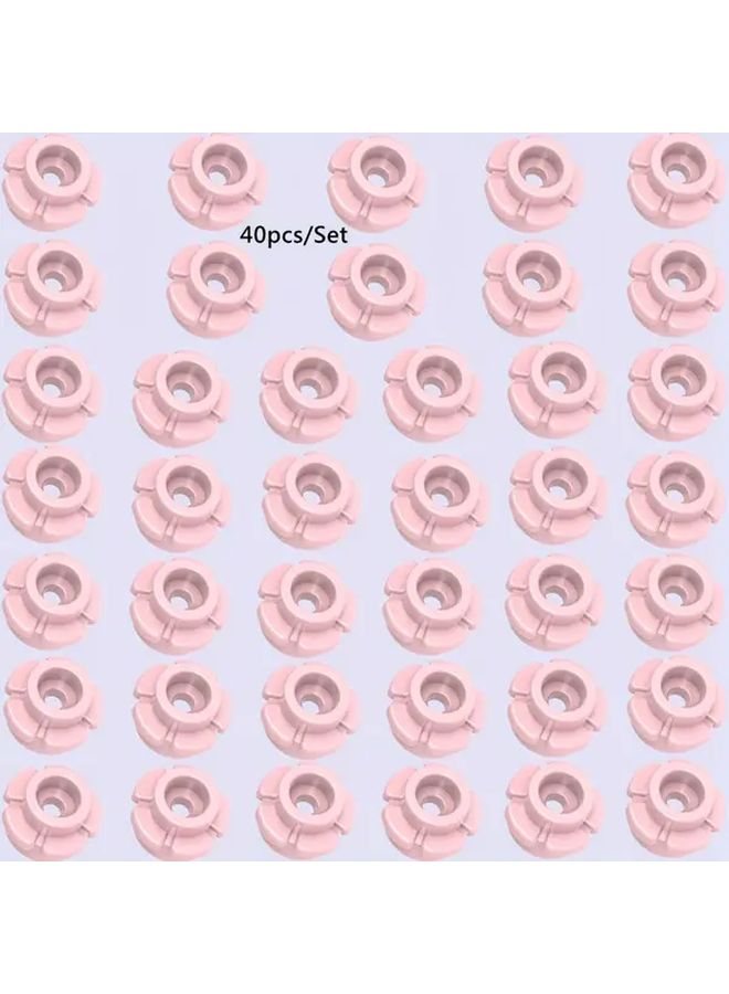 Peach Pink 40 Pcs Mini Building Blocks DIY Flower Garden Farm Scene Christmas Gift - Image 1