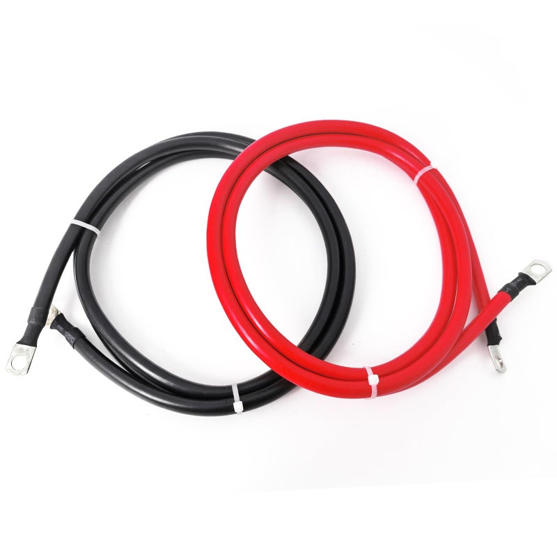 KEDAKEJI 2 AWG Battery Cable 2 AWG Gauge Pure Copper Battery Inverter Cables with 516 in Lugs Both Ends Power Inverter Wire Set for Automotive Solar Marine Boat RV Car Motorcycle Red and Black 3FT