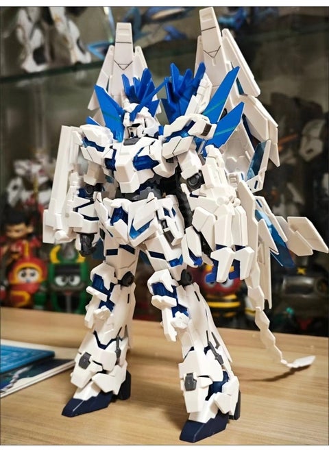 National Model Boy Assembled Toy Gundam Model Hg Unicorn Red Heretic Angel Strike Free Building Block Figure-Color:Perfect Unicorn Explosive Armor Form + War Axe + Cannon Claw