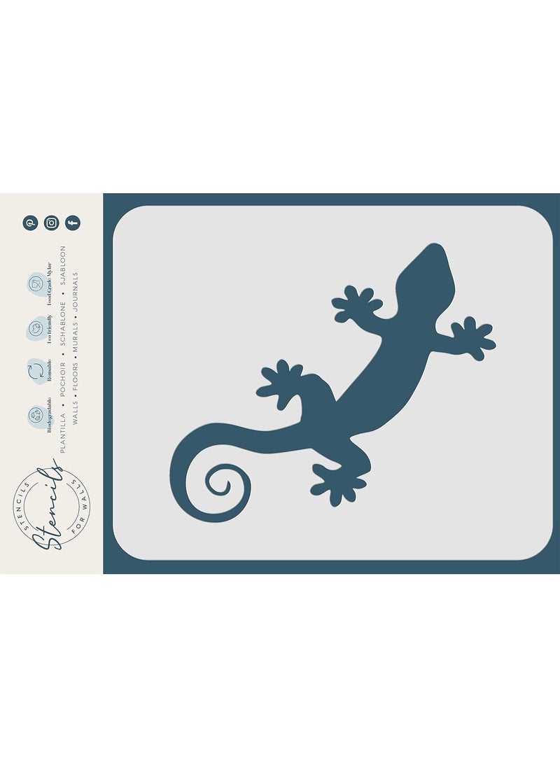 Usnyabni Gecko Stencil, 5.5 x 4.5 inch (M) - Lizard Reptile Art Decor Stencils for Painting Cards�  - Image 2