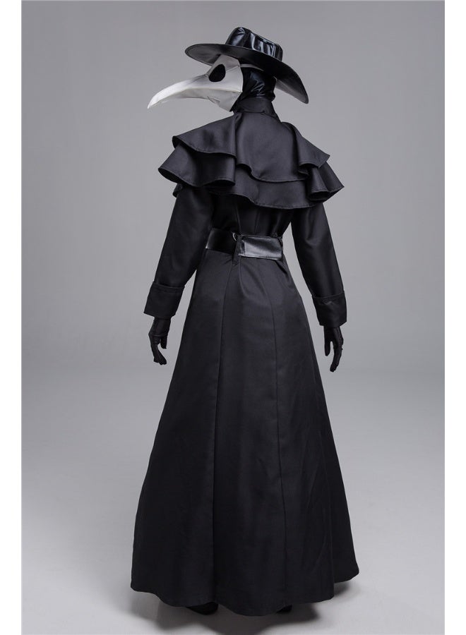 Medieval Steampunk-style Halloween Plague Doctor With A Long Beak And Cawing Costume - Image 3