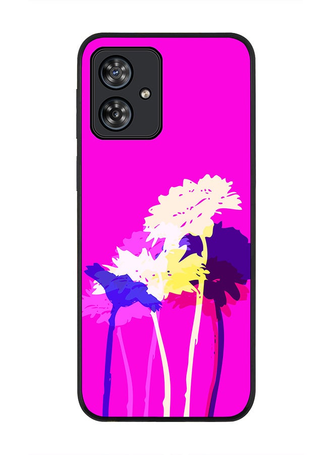 Stylizedd Rugged Black edge case for Motorola Moto G54 / Motorola Moto G54 Power / Motorola Moto G64 5G, Slim fit Soft Cover - Bleeding Flowers (Pink) - Image 1