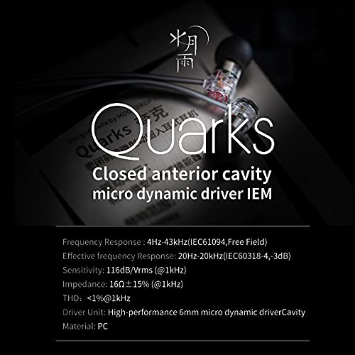 Moondrop Quarks Earphone Closed Anterior Cavity Micro Dynamic Driver IEM Earphone (with mic) - Image 3