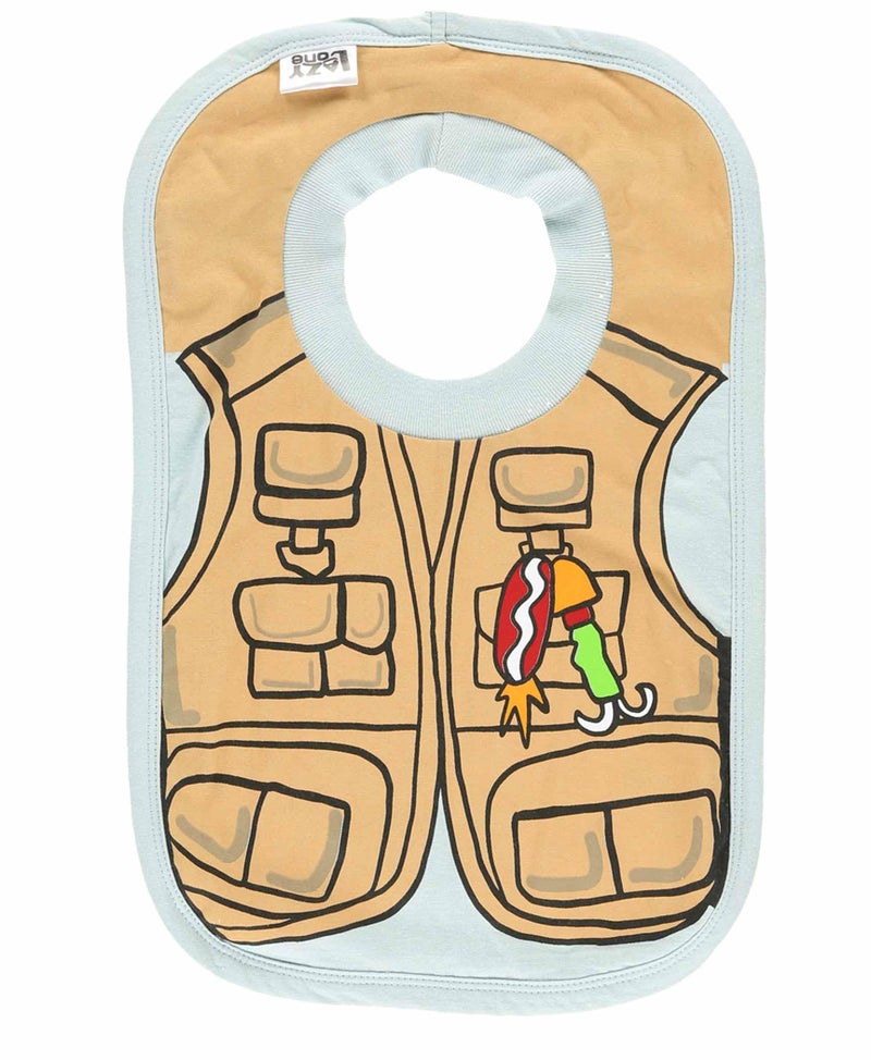 Lazy One LazyOne Animal-Print Baby Bibs, Cute Baby Shower Gifts, One Size, Fly Fishing, Vest (Fishing, ONE SIZE) - Image 1