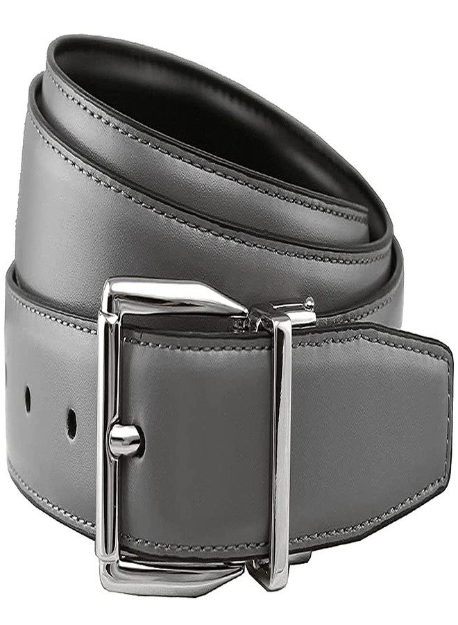 Belts.com 4010R-NP-RB30 Reversible Belt Genuine Leather Dress Casual Belt 1-1/8"(30mm) Wide (Black/Gray, 34) - Image 1