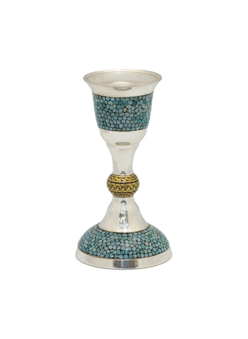 Aghajani Authentic Silver & Turquoise Candlestick 13cm, Persian Heritage Luxury Decor, Exclusive Packaging - Image 2