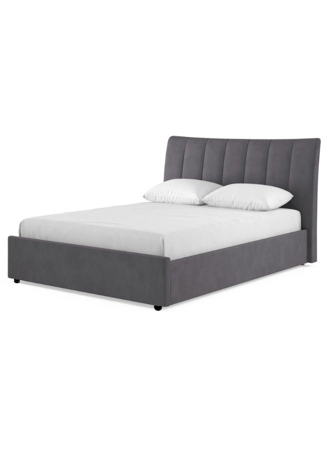 Bed and Mattress Home Serenity Springs Upholstered Queen Size ( Mattress Size 160 X 200 CM ) Grey Color Bed Size 212 L X  168 W ( Mattress Sold Separately ) - Image 3