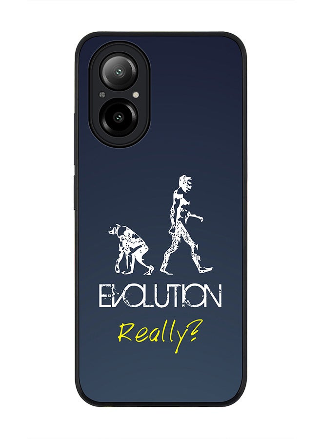 Stylizedd Rugged Black Edge Case for Realme C67 4G, Slim fit Soft Case Flexible Rubber Edges Anti Drop TPU Gel Thin Cover -  Evolution, Really (Grey) - Image 1