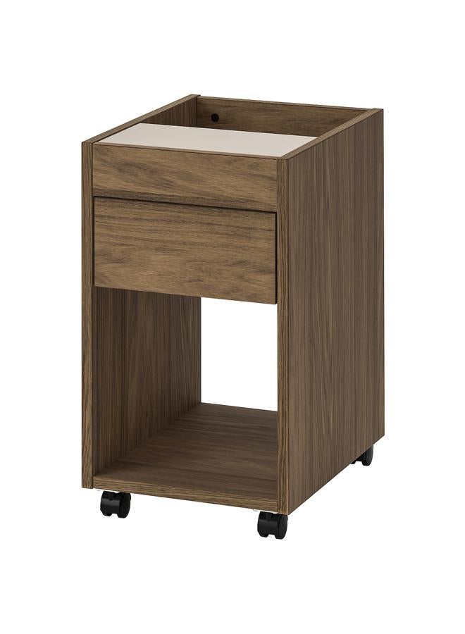 زبون وحدة أدراج على عجلات، قشرة خشب البلوط المصبوغ باللون البني، 35×60 سم - Image 1