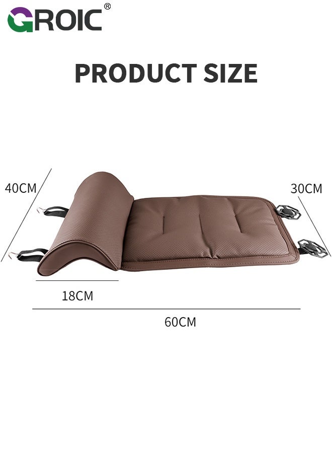 GROIC Car Seat Cushion with Extended Leg Support, Car Seat Extender with Leg Rest - Adjustable Memory Foam Cushion, Gap Filling Under Thigh Support for Long Legs, Universal Fit Auto Seat Pad (Brown) - Image 2