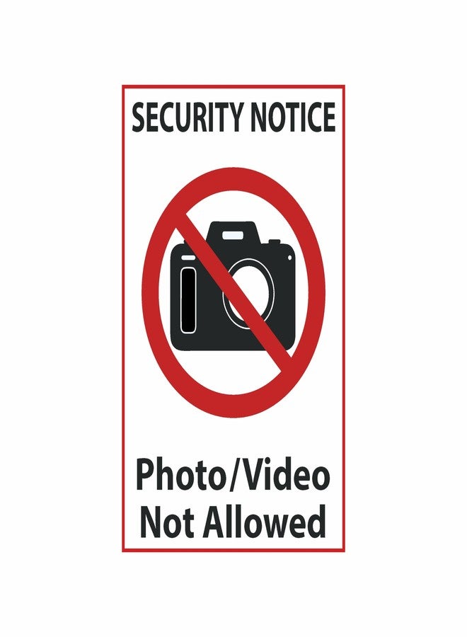 Anne Print Solutions ملصق "إشعار أمني - ممنوع التصوير الفوتوغرافي والفيديو" من آن برينت سوليوشنز® | ملصقات مكتبية ذاتية اللصق من الفينيل، عبوة من 4 قطع، مقاس 6 بوصات × 9 بوصات، متعدد الألوان - Image 1