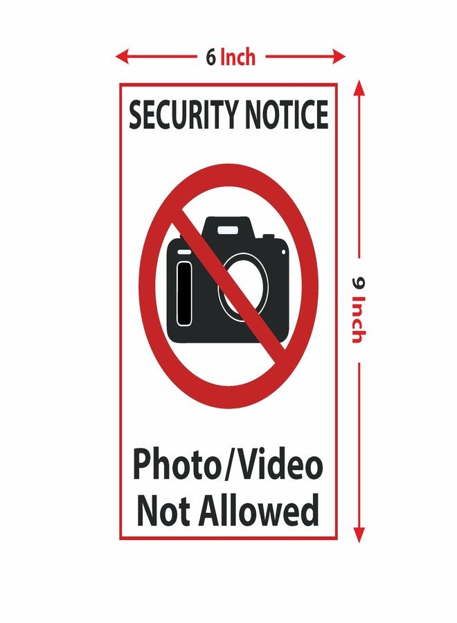 Anne Print Solutions ملصق "إشعار أمني - ممنوع التصوير الفوتوغرافي والفيديو" من آن برينت سوليوشنز® | ملصقات مكتبية ذاتية اللصق من الفينيل، عبوة من 4 قطع، مقاس 6 بوصات × 9 بوصات، متعدد الألوان - Image 3