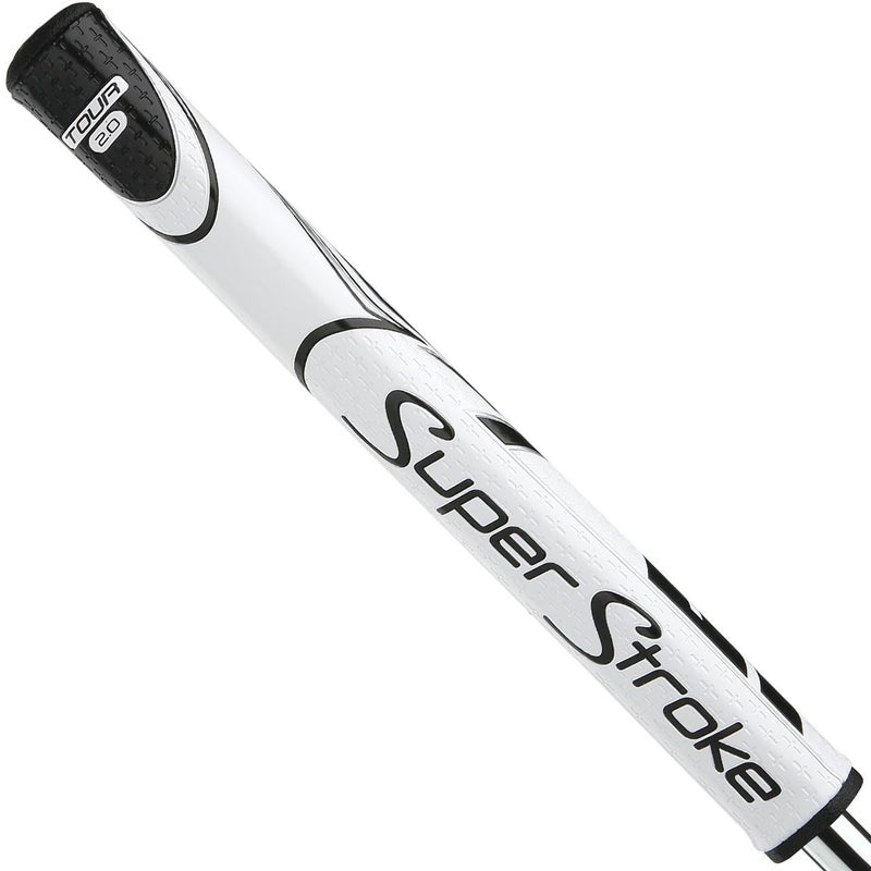 Super Stroke SuperStroke Zenergy Tour 2.0 Golf Putter Grip with No Taper Enhanced SPYNE Technology, New Multi-Zone Texturing and Tech-Port, White/Black - Image 1