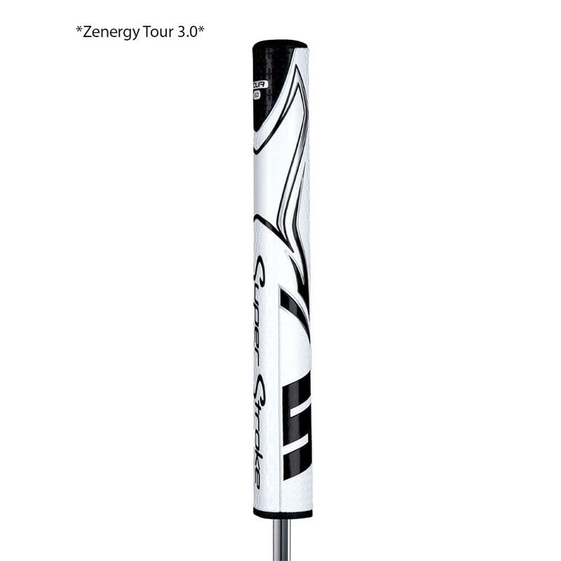 Super Stroke SuperStroke Zenergy Tour 2.0 Golf Putter Grip with No Taper Enhanced SPYNE Technology, New Multi-Zone Texturing and Tech-Port, White/Black - Image 2