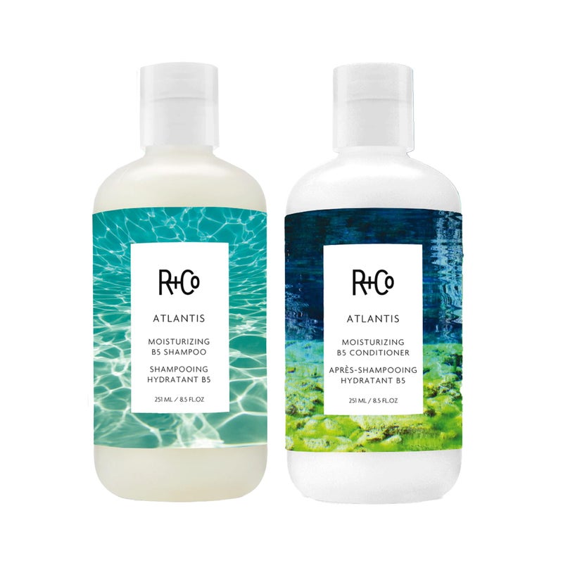 R+Co Atlantis Moisturizing B5 Shampoo & Conditioner Set | Deep Hydration & Repair for Dry Hair | Vegan + Cruelty-Free | 8.5oz (Pack of 2) - Image 1