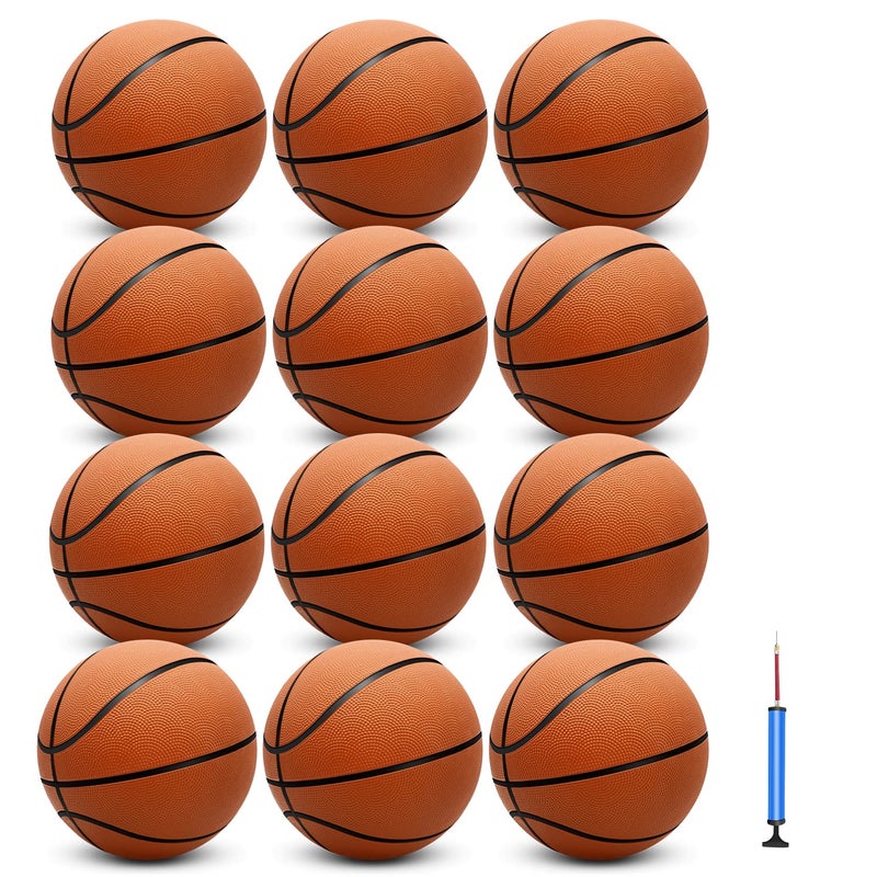 jiaonun 12 Pack 29.5" Official Size 7 Basketball Balls Inflatable with Pump for Men for Outdoor, Indoor or Trainingï¼ŒMens Adult Basketball (Orange) - Image 1