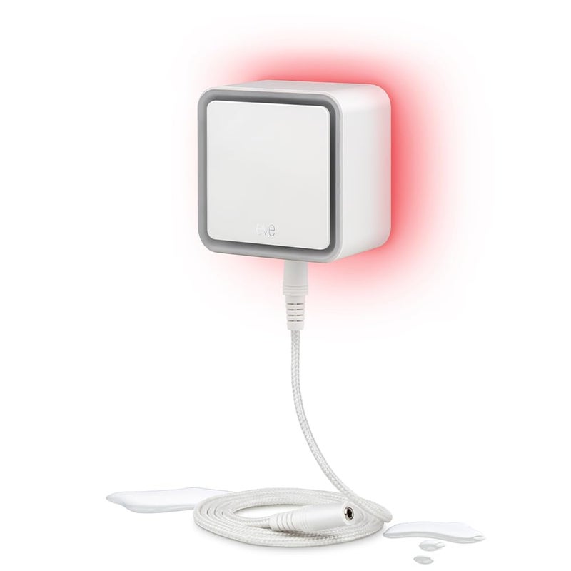 Eve Water Guard - كاشف تسرب المياه الذكي للمنزل، كابل استشعار بطول 6.5 قدم، صفارة إنذار 100 ديسيبل، (Apple HomeKit)، إشعارات عبر التطبيق، بلوتوث، Thread - Image 1