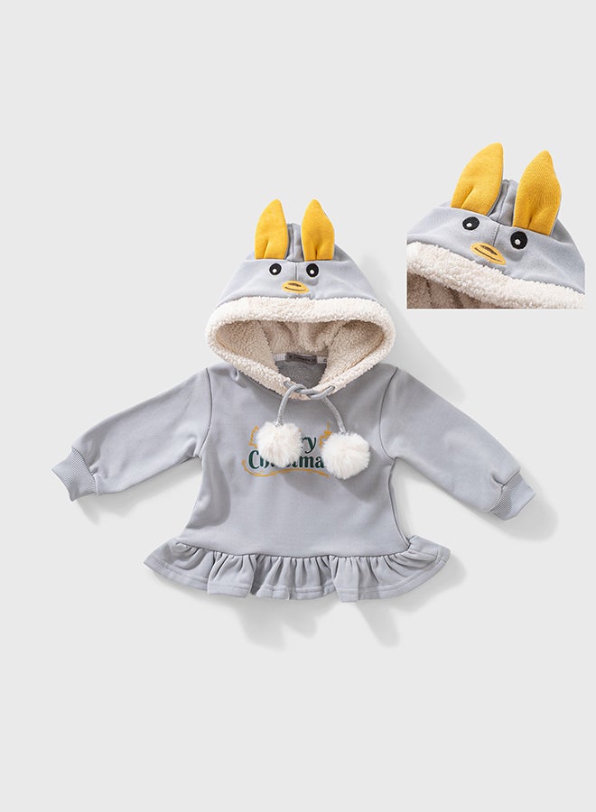 OWNKIDS Baby Girl Inner Fur Hoodie - Image 1