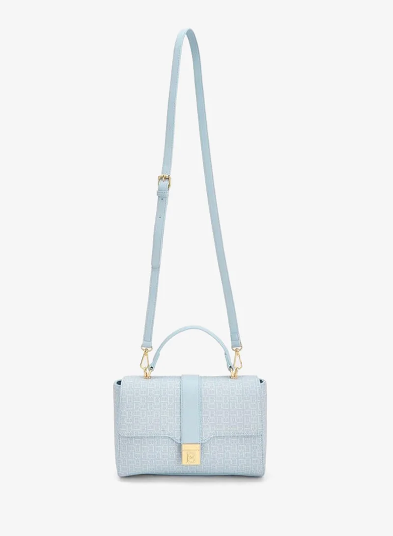 فلورا بيلا من شو إكسبرس Flora Bella Monogram Print Satchel Bag With Button Closure