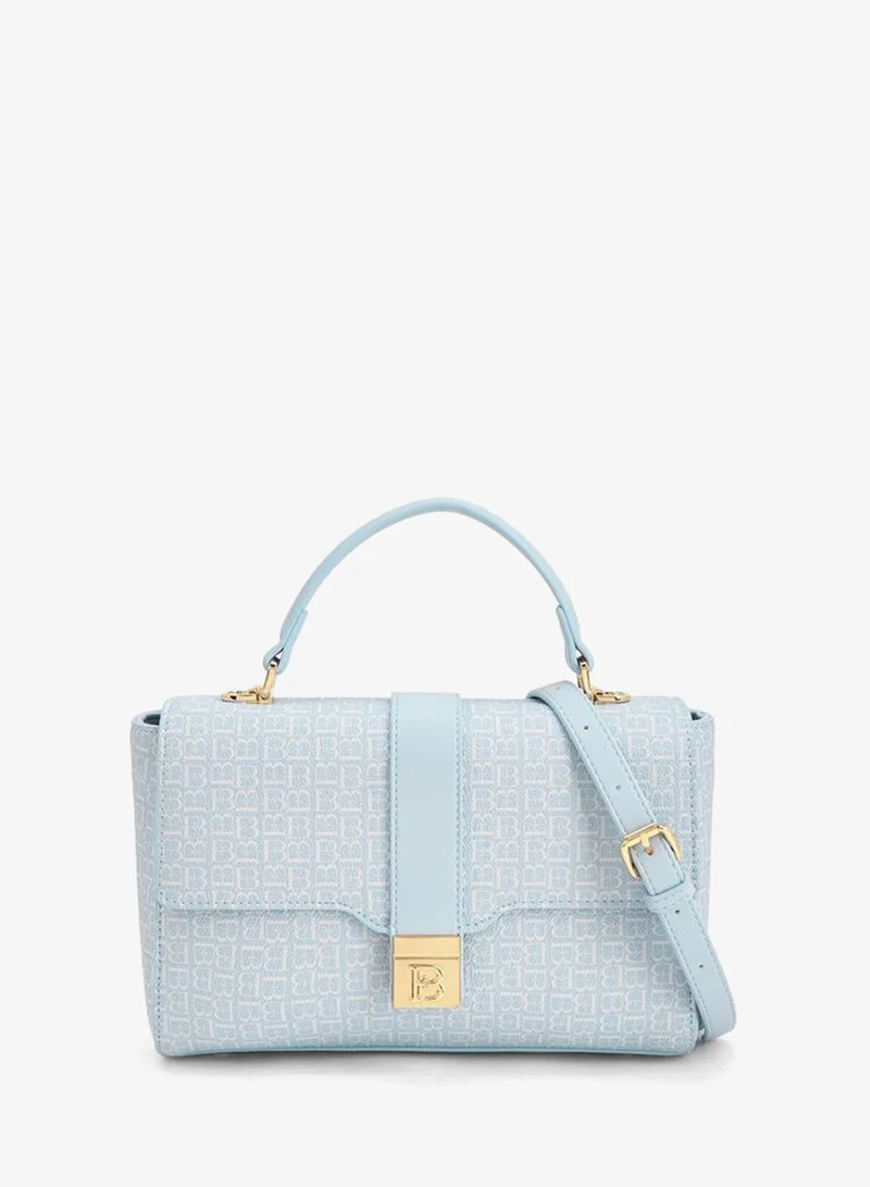 فلورا بيلا من شو إكسبرس Flora Bella Monogram Print Satchel Bag With Button Closure