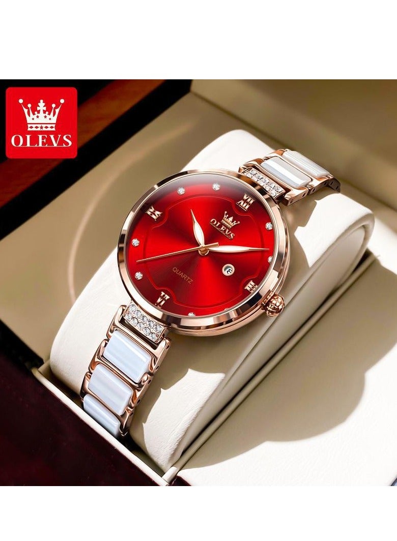 أوليفز ساعة OLEVS النسائية المصنوعة من السيراميك والكوارتز 5589 - Image 1