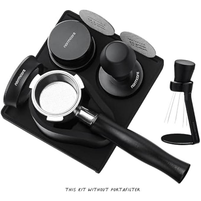 نورمكور مجموعة باريستا 7 في 1، أداة توزيع دك القهوة، حامل قمع الجرعات، مجموعة شاشة قرصية، حصيرة دك مضغوطة، حامل فلتر القهوة، مجموعة أدوات باريستا الأساسية لسلال 58 مم - Image 5