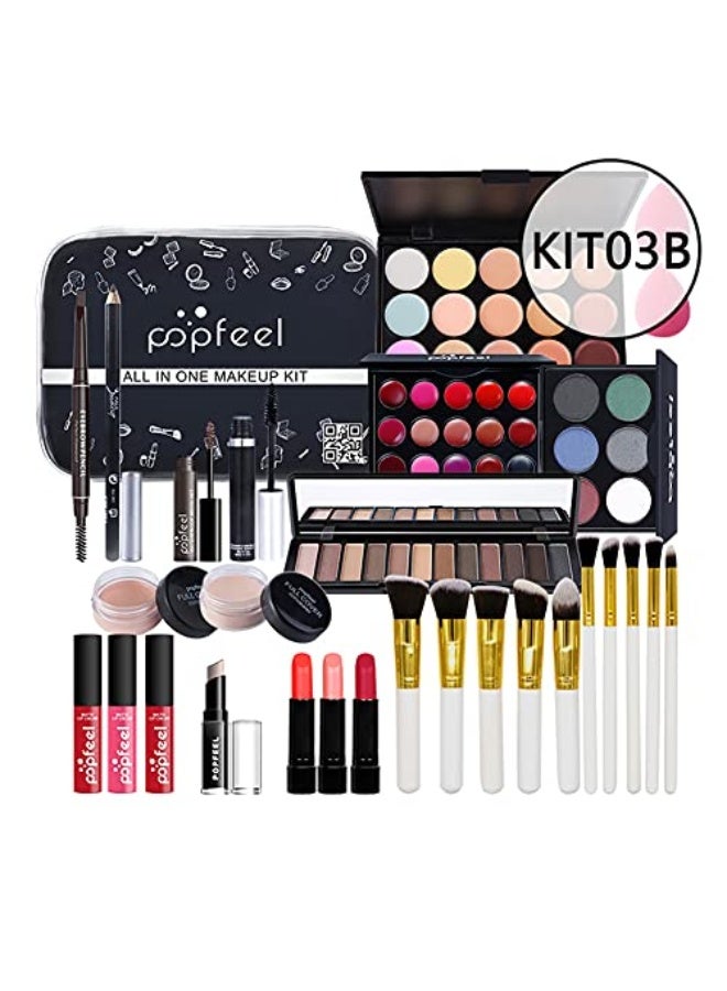 popfeel Creamoon All in One Multipurpose Makeup Kit for Women Full Kit, Beauty Kit Include Lipstick Set Eye Shadow Eyebrow Pencil Lip Gloss Cosmetic Brush Eye Makeup(20 Pcs)(993A4LV6O12NG1150X3Q1PQ8) - Image 2
