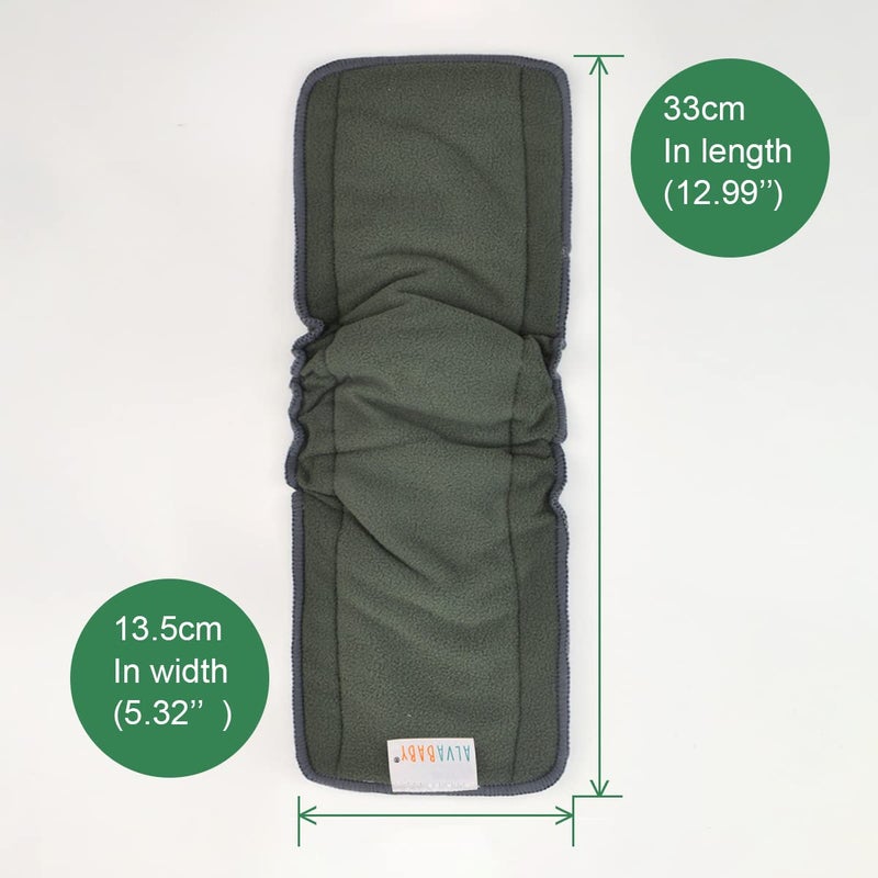 ALVABABY أ inserts القابلة لإعادة الاستخدام من ALVABABY 4 طبقات 6 عبوات مع جوانب لحفاضات القماش وأغطية حفاضات القماش 6FLN - Image 2