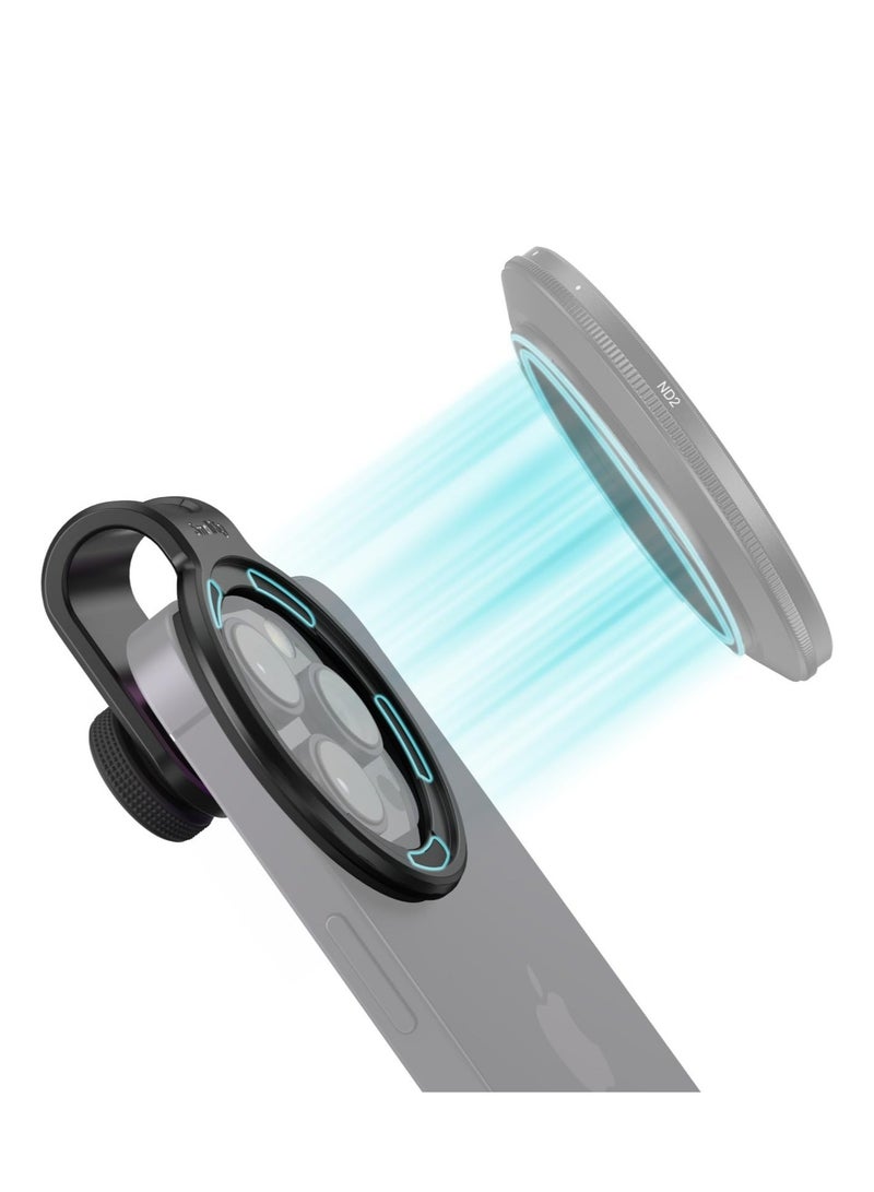 Excefore 52mm Magnetic Filter Adapter Ring, Quick Release Magnet Upgraded Phone Lens Filter Ring ，for iPhone 15/14/13/12 for Galaxy series - Image 2