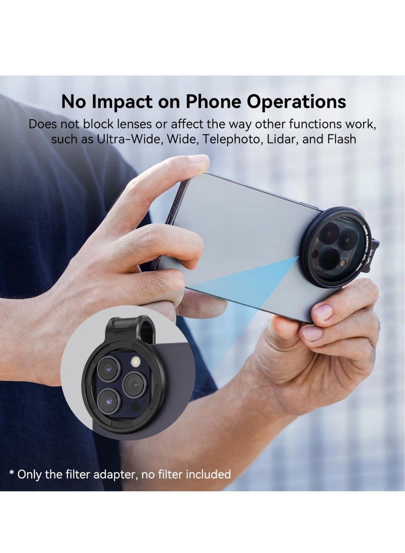 Excefore 52mm Magnetic Filter Adapter Ring, Quick Release Magnet Upgraded Phone Lens Filter Ring ，for iPhone 15/14/13/12 for Galaxy series - Image 3