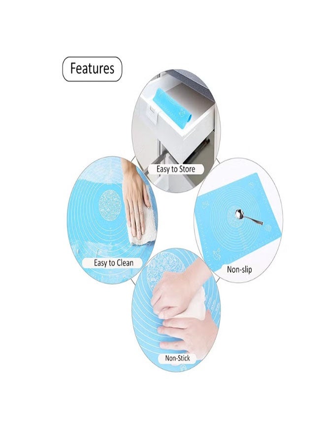 Food-Grade Silicone Baking Mat (65×45cm), Temperature Resistant -20~200℃, Non-Stick & Anti-Slip, Dual Scale, Dishwasher Safe - Image 3