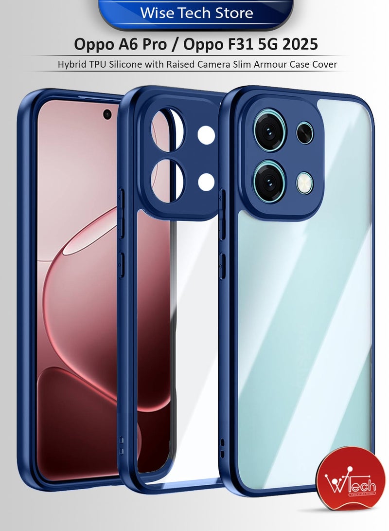 Wtech Oppo A6 Pro 5G / Oppo F31 5G 2025 Hybrid TPU Silicone with Raised Camera Slim Armour Case Cover (MCAPSA) - Clear/Navy Blue - Image 1