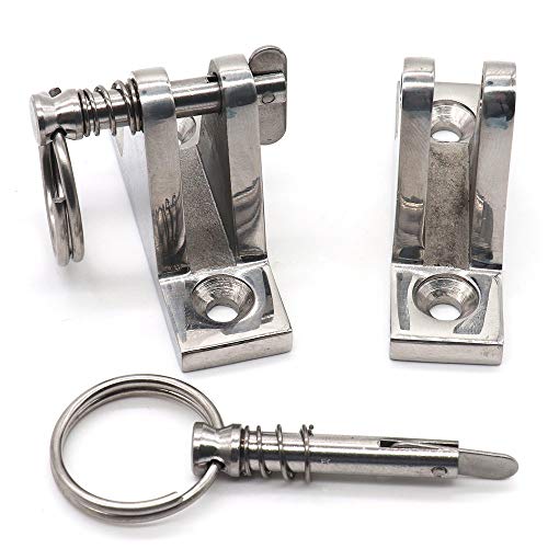 VTurboWay 4 Pack Bimini Top Deck Hinge with Pin and Ring, 316 Stainless Steel, Free Installation Screws - Image 5