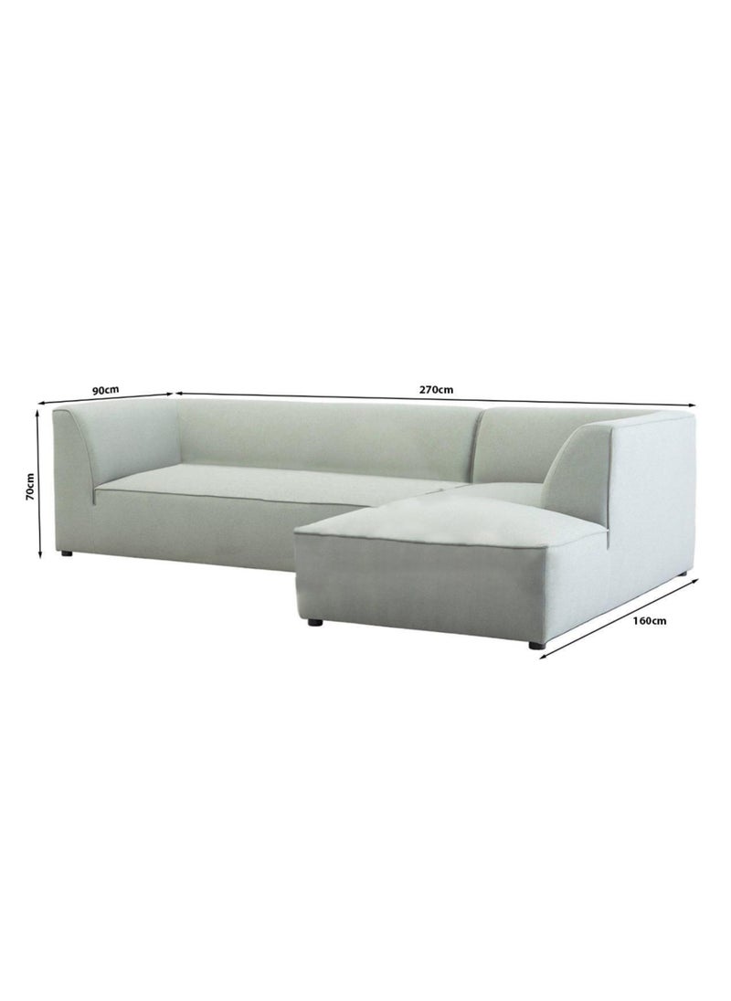 KARNAK Liza 2 Pieces Velvet Fabric Sectional L-Shape Trendy Sofa-Charcoal  - Image 2