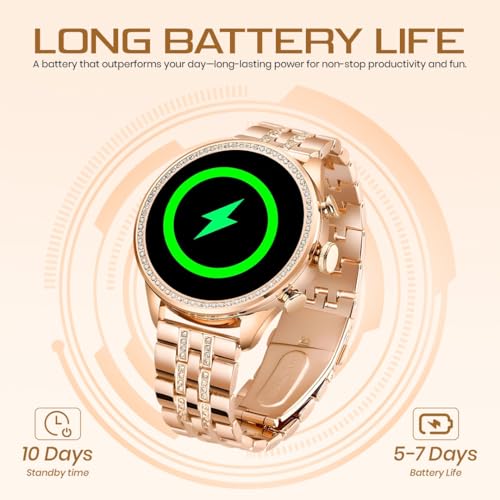 PunnkFunnk GEN 9 Smartwatch for Women with Metal Strap & HD Display, Bluetooth Calling, 100+ Watch Faces, Health Tracker, Sports Modes & IP67 Waterproof(Rose Gold) - Image 5