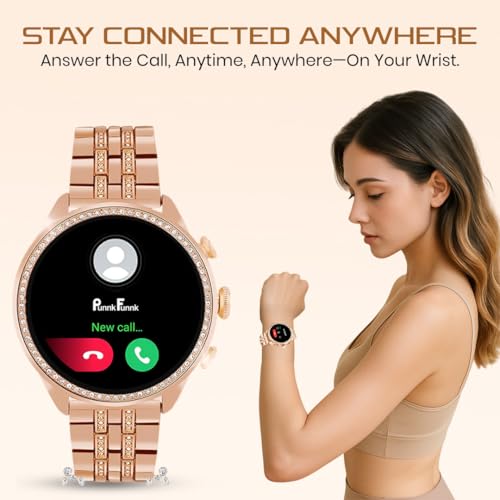 PunnkFunnk GEN 9 Smartwatch for Women with Metal Strap & HD Display, Bluetooth Calling, 100+ Watch Faces, Health Tracker, Sports Modes & IP67 Waterproof(Rose Gold) - Image 4